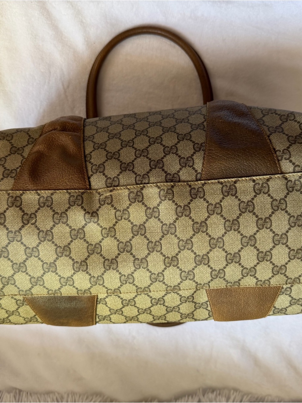 ๐ GG Supreme Duffle 40 Monogram Bag With Strap/Green-Red Web - Picture 15 of 16
